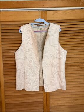 TravelSmith Tan Embroidered Vest